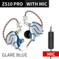 KZ ZS10 Pro Gold Earphones 4BA+1DD Hybrid 10 drivers HIFI Bass Earbuds In Ear Monitor Headphones Noise Cancelling Metal Headset - Thang5501