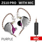 KZ ZS10 Pro Gold Earphones 4BA+1DD Hybrid 10 drivers HIFI Bass Earbuds In Ear Monitor Headphones Noise Cancelling Metal Headset - Thang5501