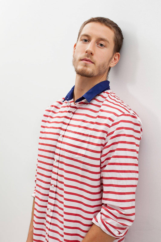Luke Shirt in Red Stripe - Thang5501