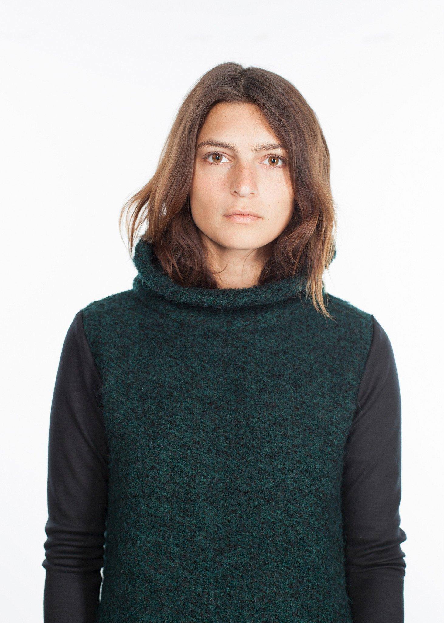 Boucle Turtle Neck in Green/Black - Thang5501