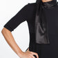 Tie Neck Wool Dress in Black - Thang5501