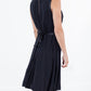 Sleeveless Pleated Dress in Navy - Thang5501