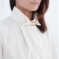 Full Collar Poplin Blouse in Off White - Thang5501