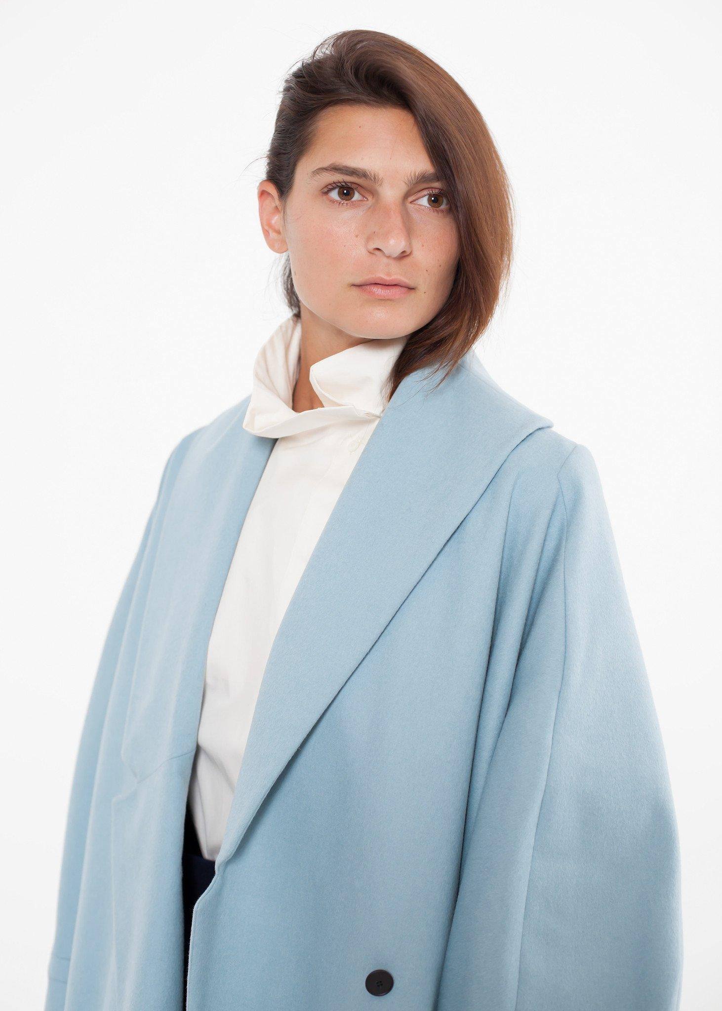 Full Collar Poplin Blouse in Off White - Thang5501