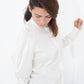 Trim Collar Poplin Blouse in Off White - Thang5501