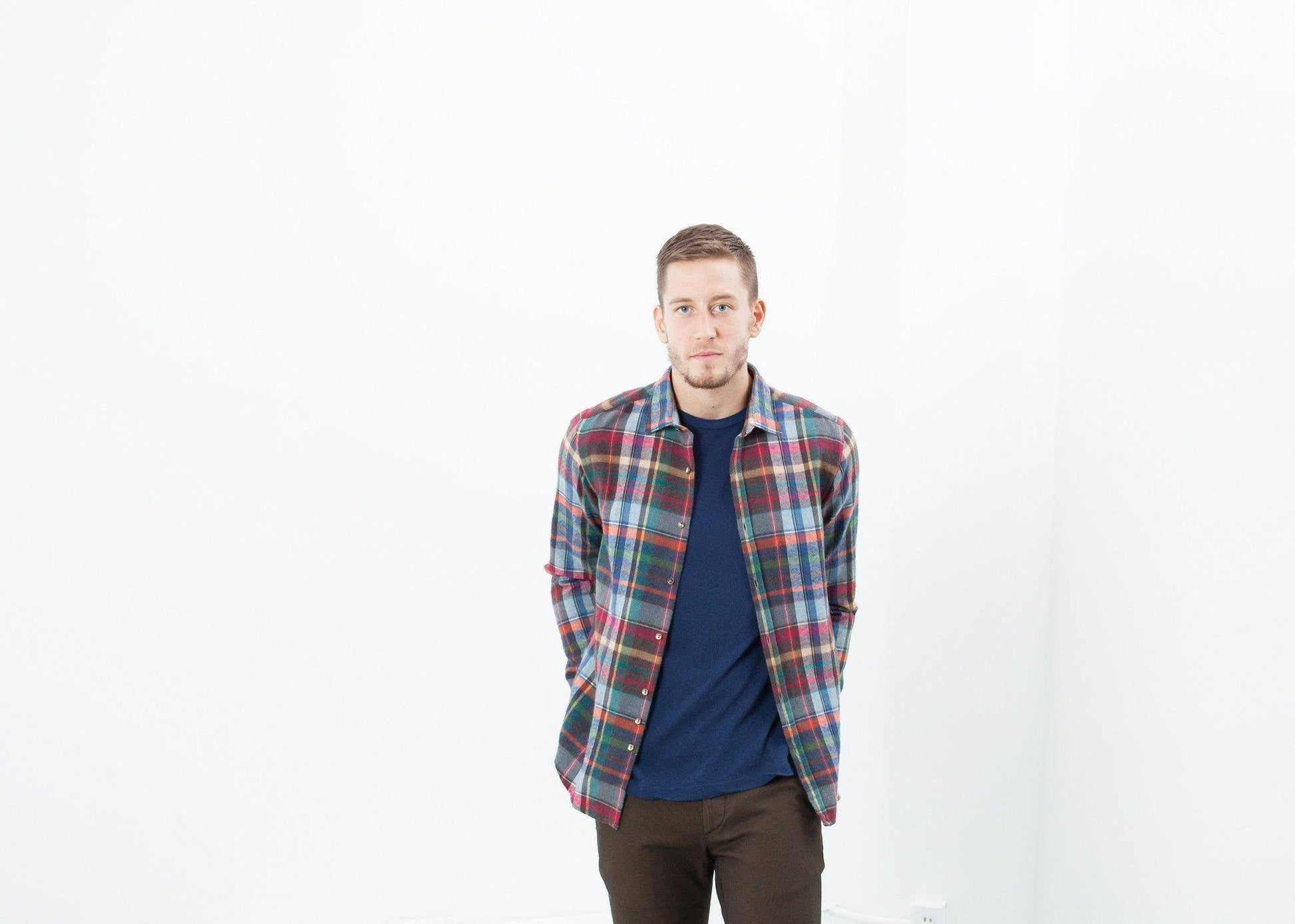 Riccardo Button-Up in Plaid Multi - Thang5501
