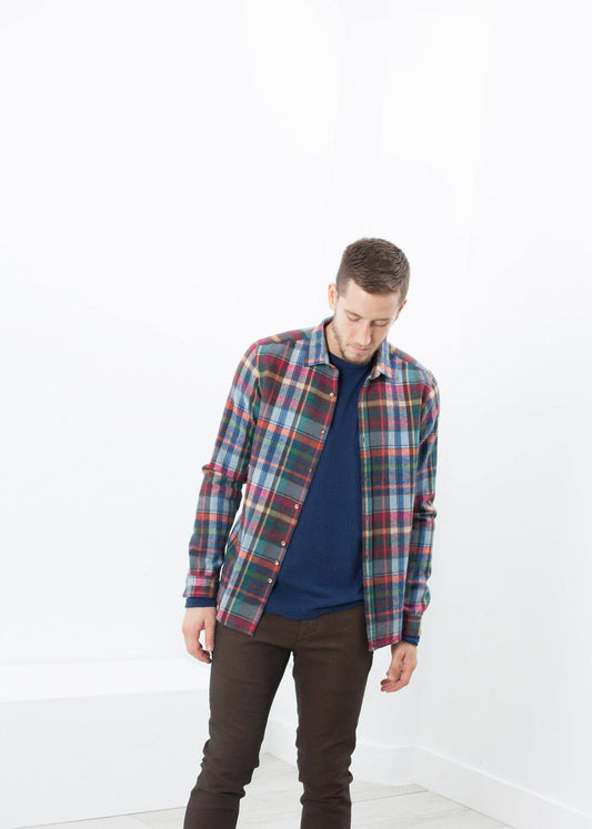 Riccardo Button-Up in Plaid Multi - Thang5501