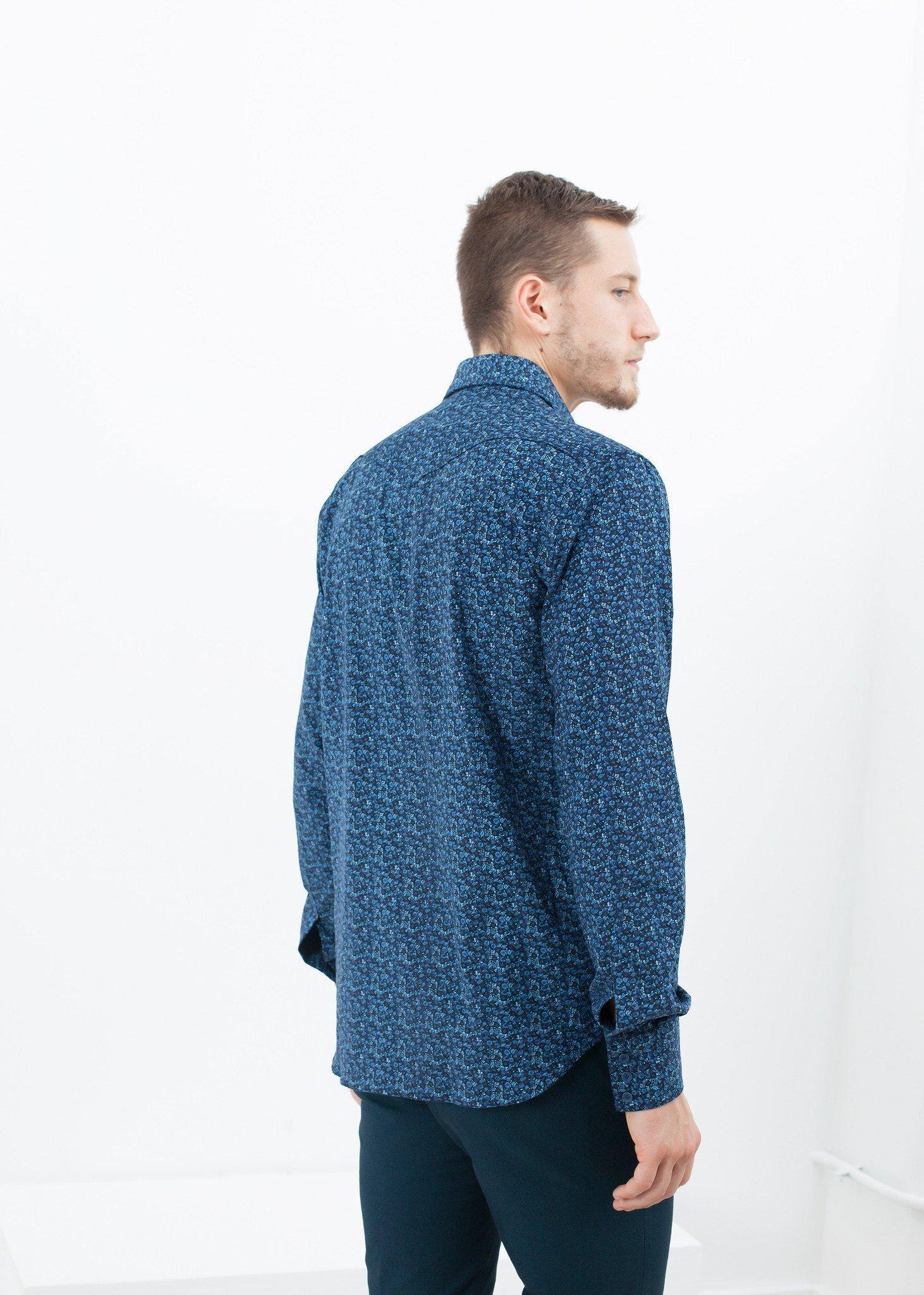 Western Arkansas Button-Up in Blue Floral - Thang5501