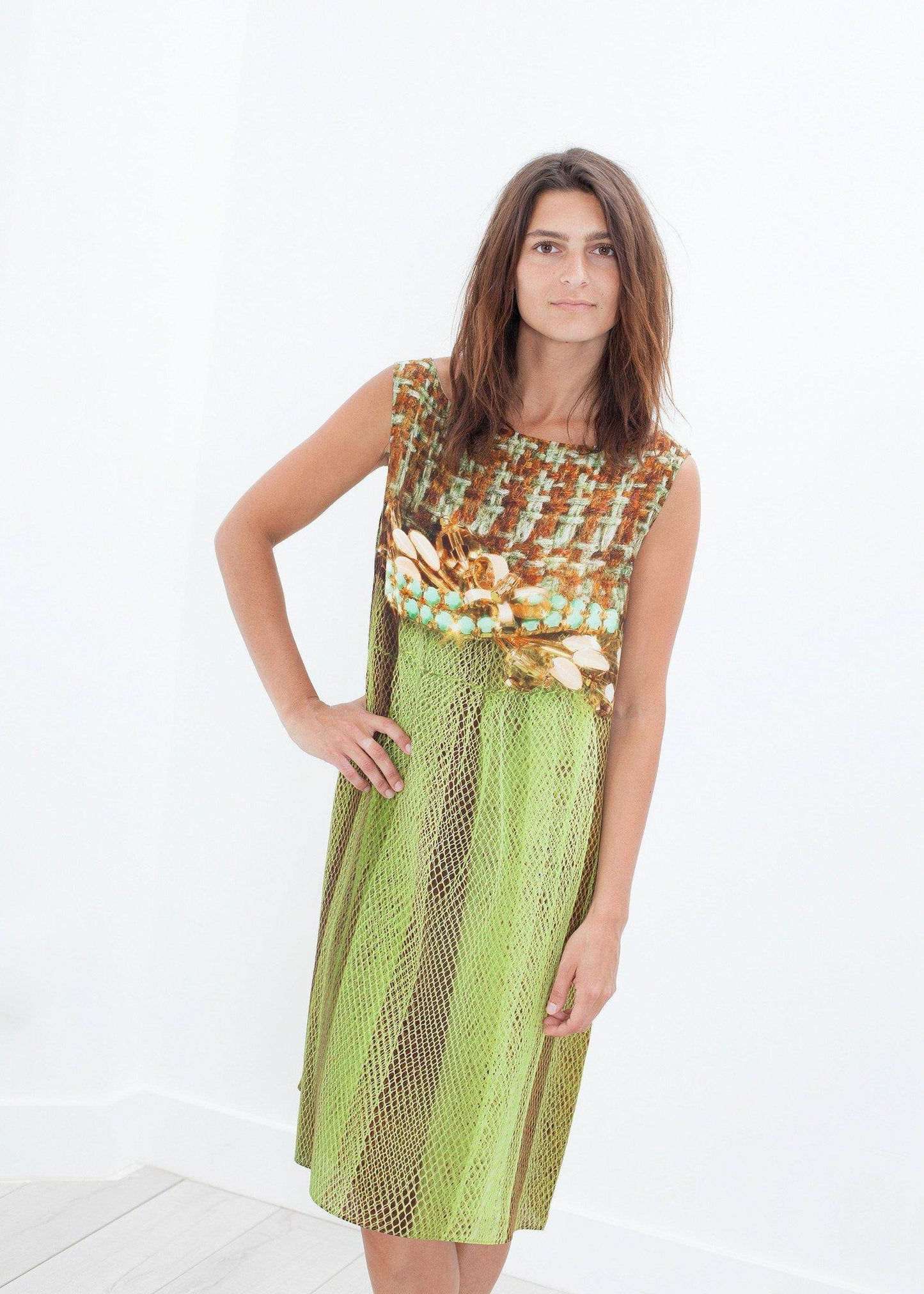 Silk Shift in Tweed and Net - Thang5501
