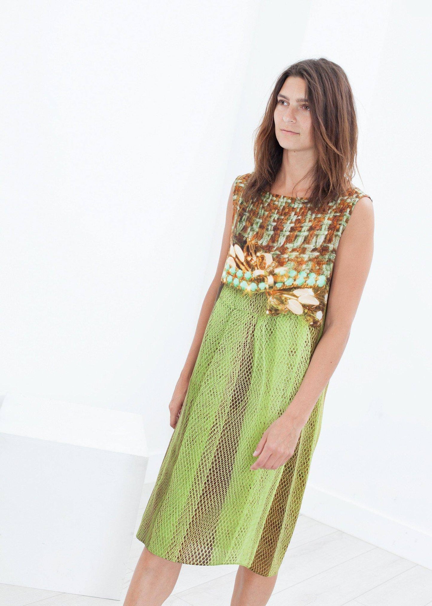 Silk Shift in Tweed and Net - Thang5501