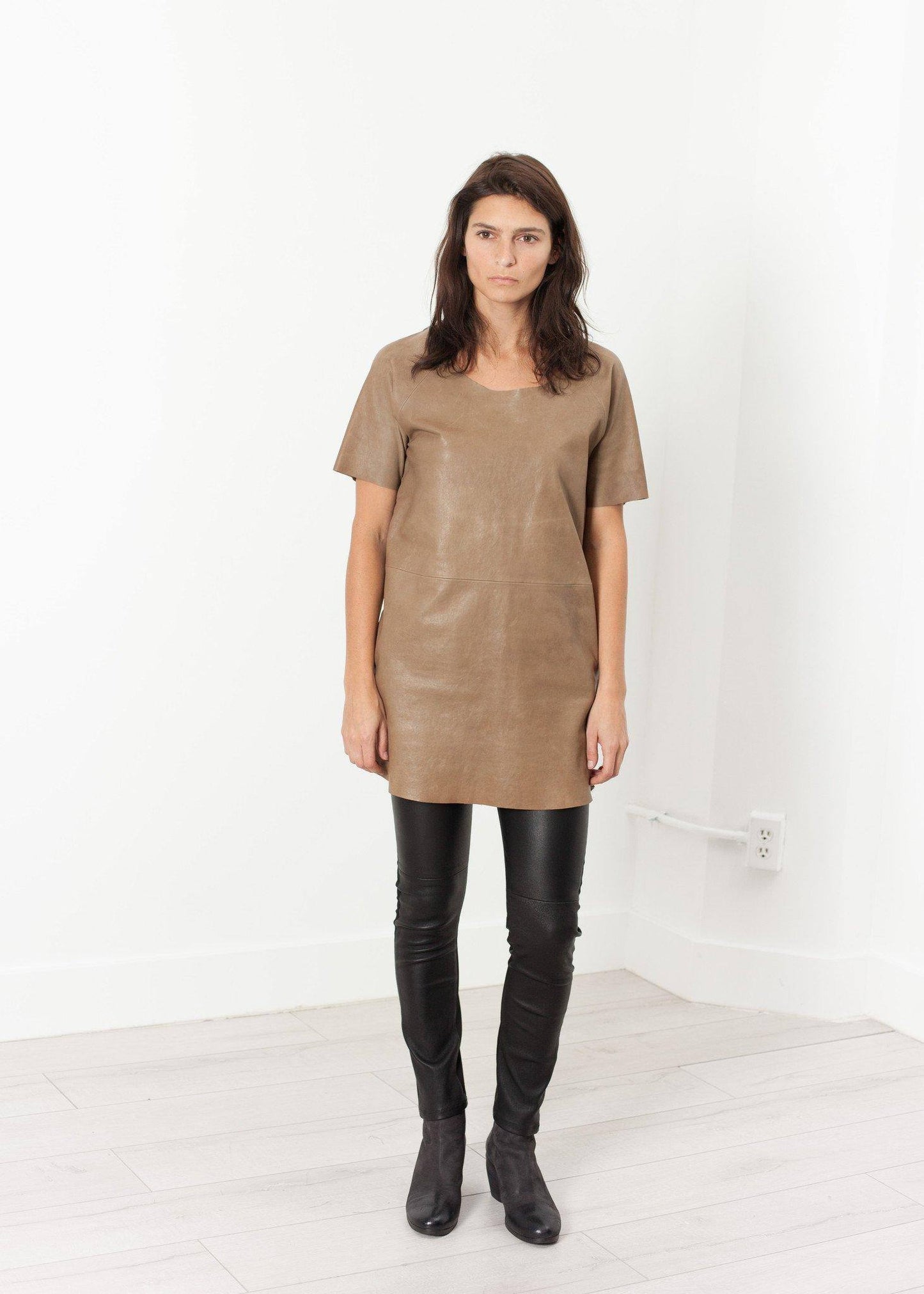 Leather Front Tunic - Thang5501
