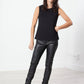 Leather Panel Trouser in Black - Thang5501
