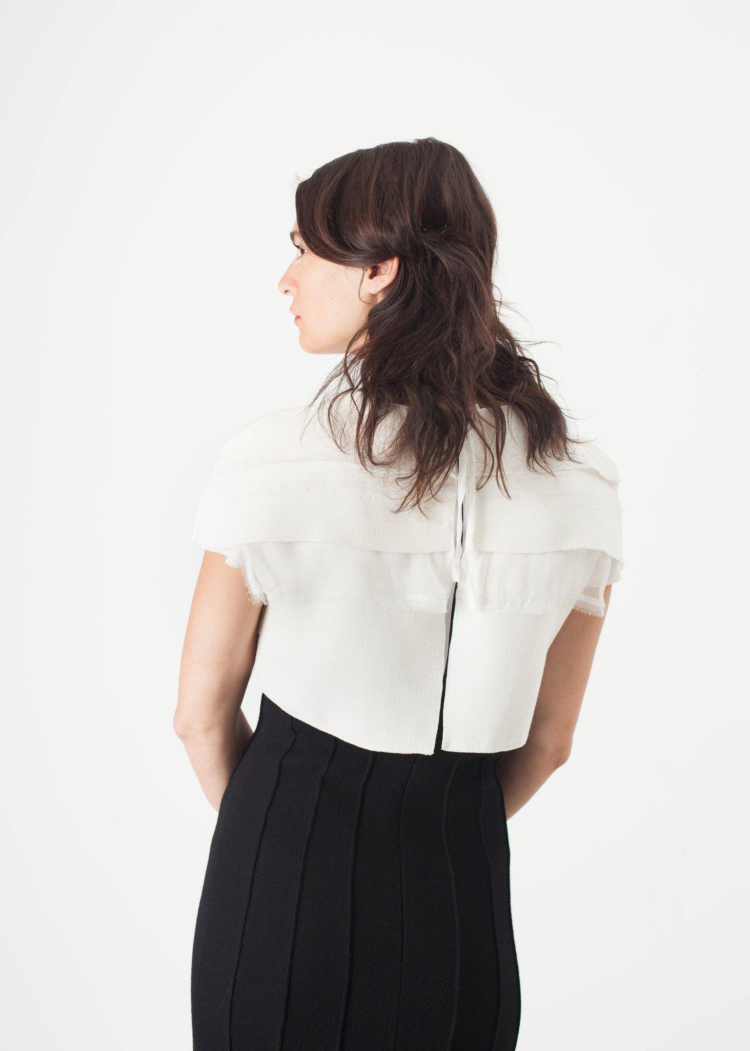Layered Contrast Dress in Cream/Black - Thang5501