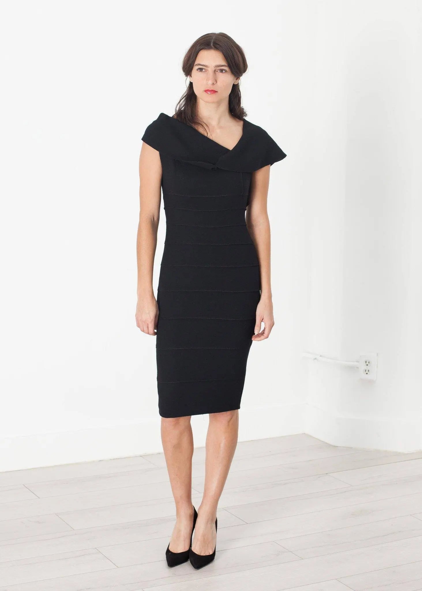 Asymmetric Dress in Black - Thang5501