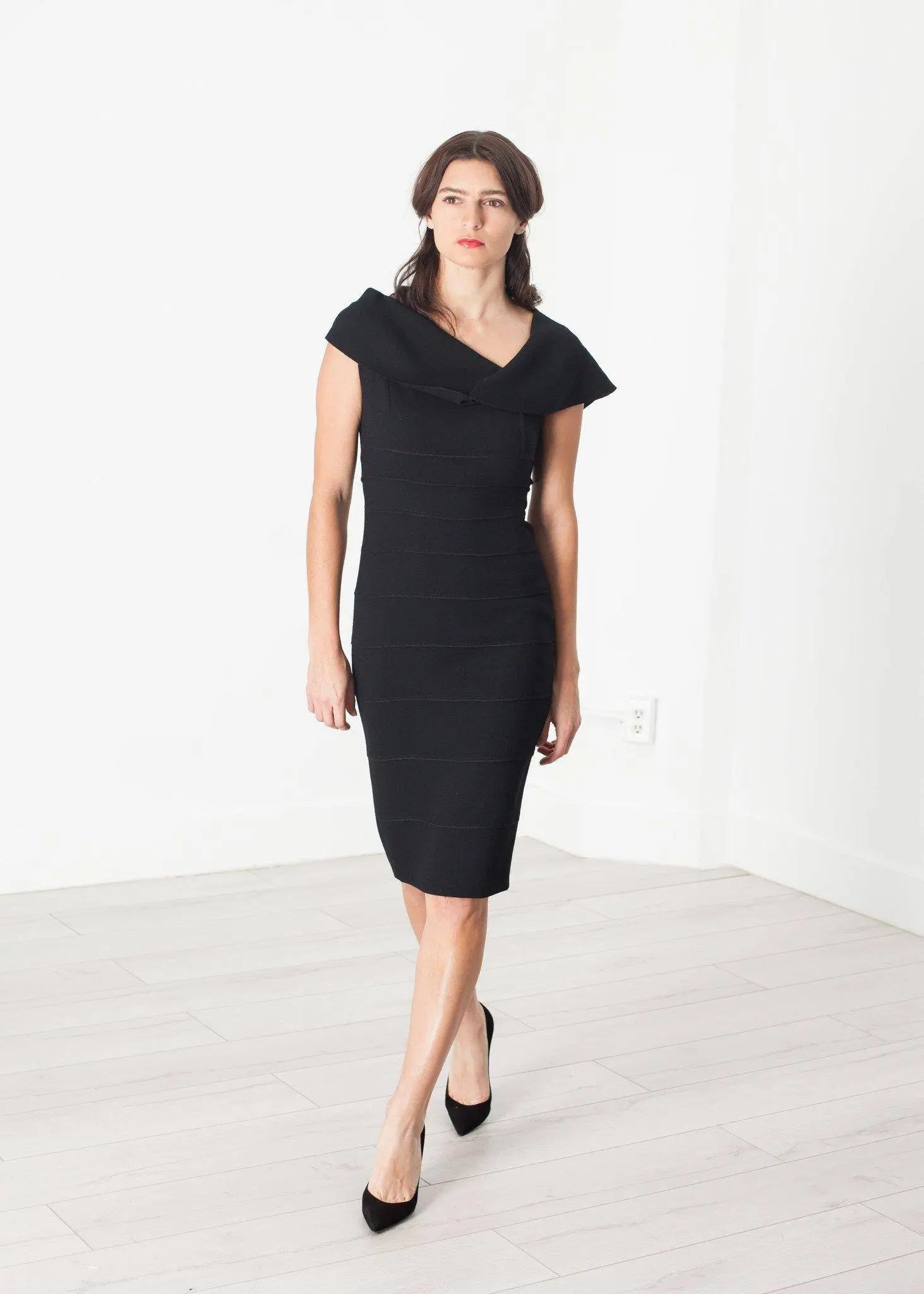 Asymmetric Dress in Black - Thang5501