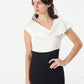 Asymmetric Dress in Cream/Black - Thang5501