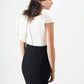 Asymmetric Dress in Cream/Black - Thang5501