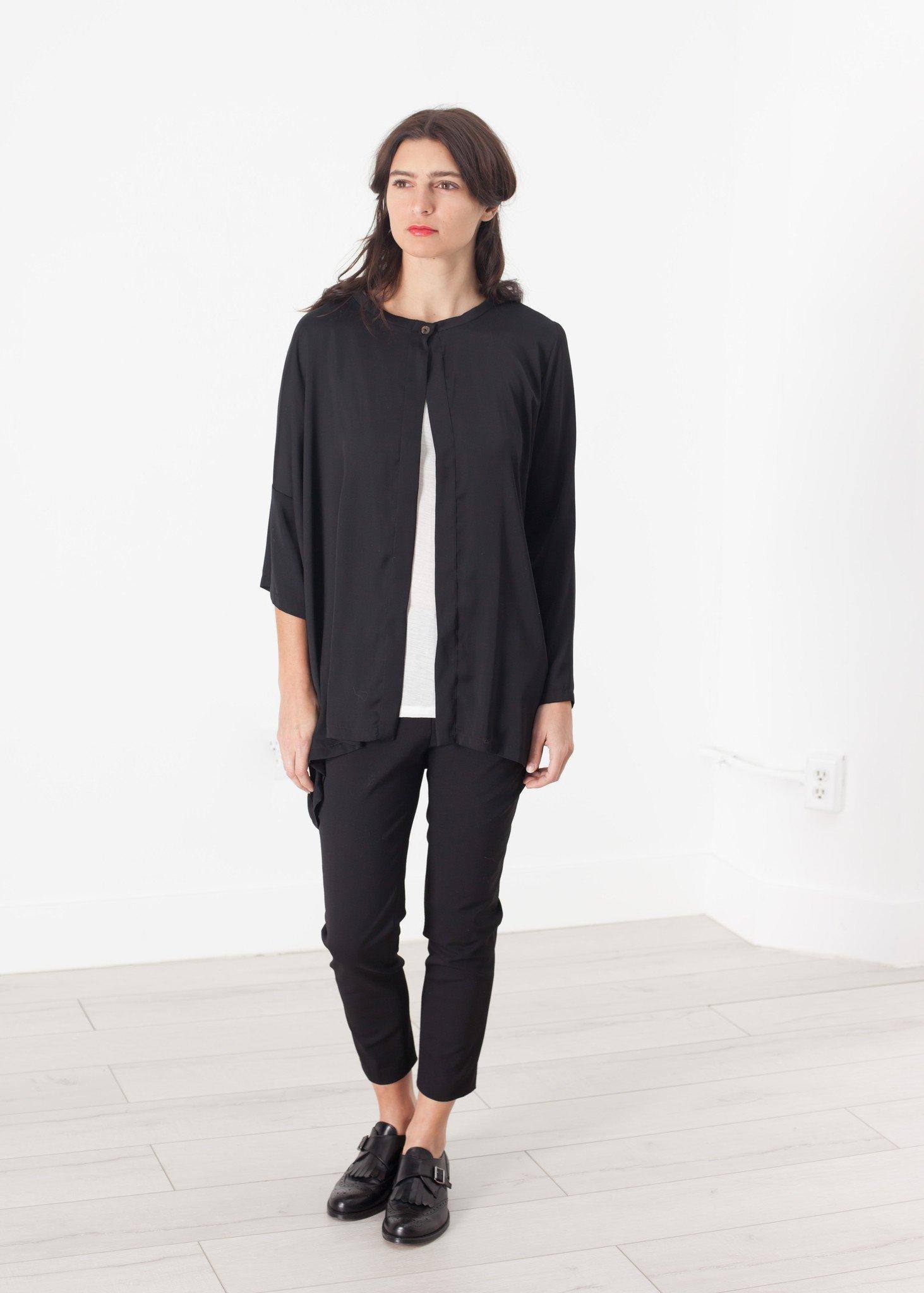 Unbalanced Cardigan in Black - Thang5501