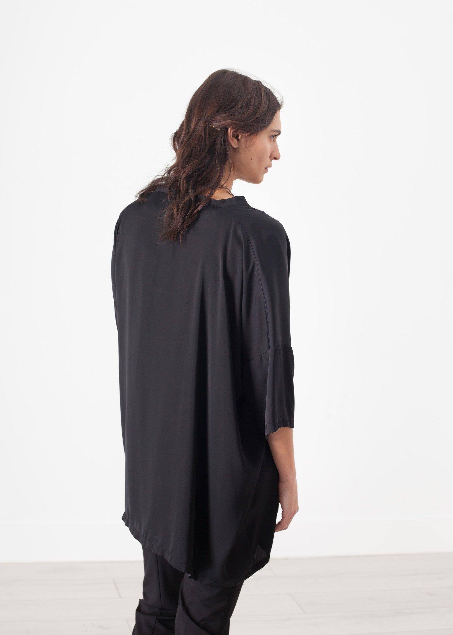 Unbalanced Cardigan in Black - Thang5501