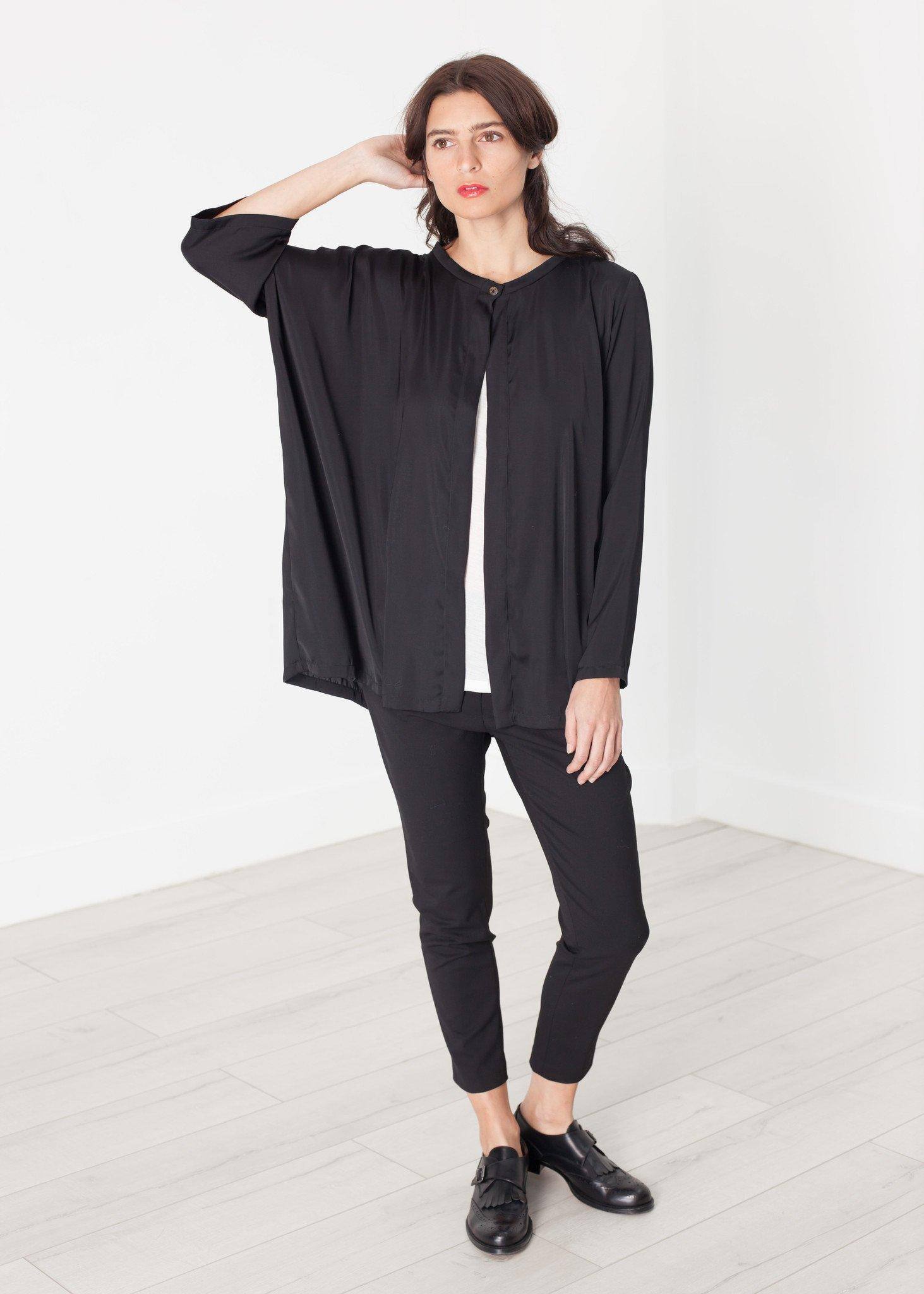 Unbalanced Cardigan in Black - Thang5501