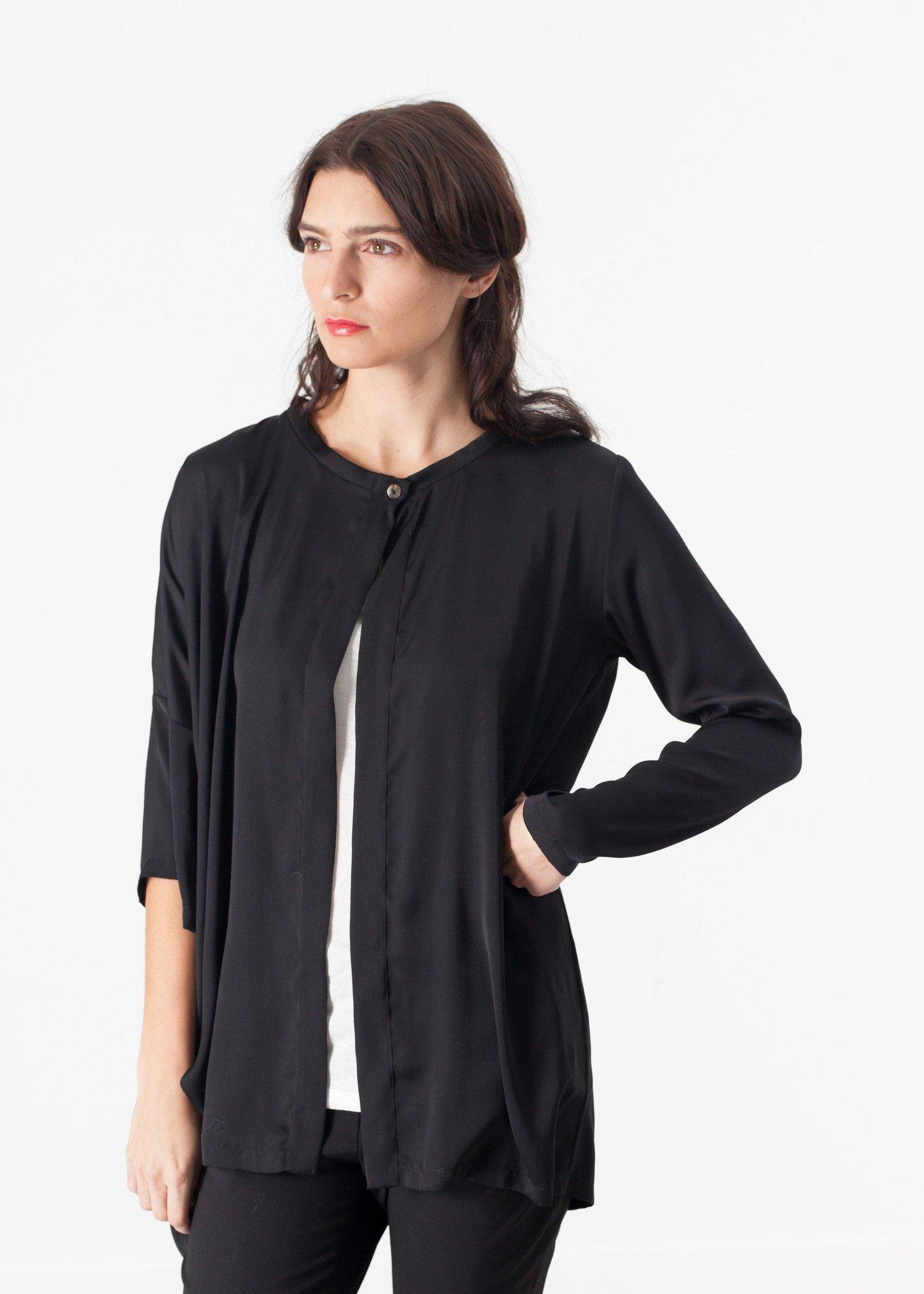 Unbalanced Cardigan in Black - Thang5501
