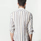 Linen Western Shirt in Beige/Blue - Thang5501