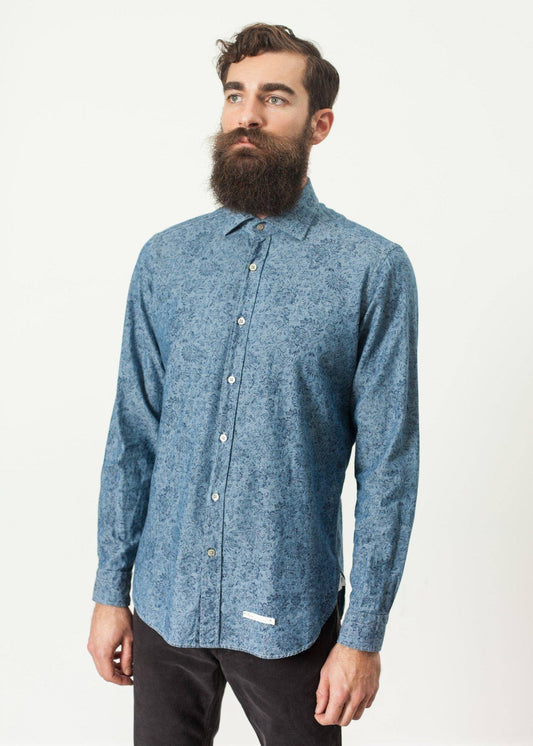 Floral Button-Up in Blue - Thang5501