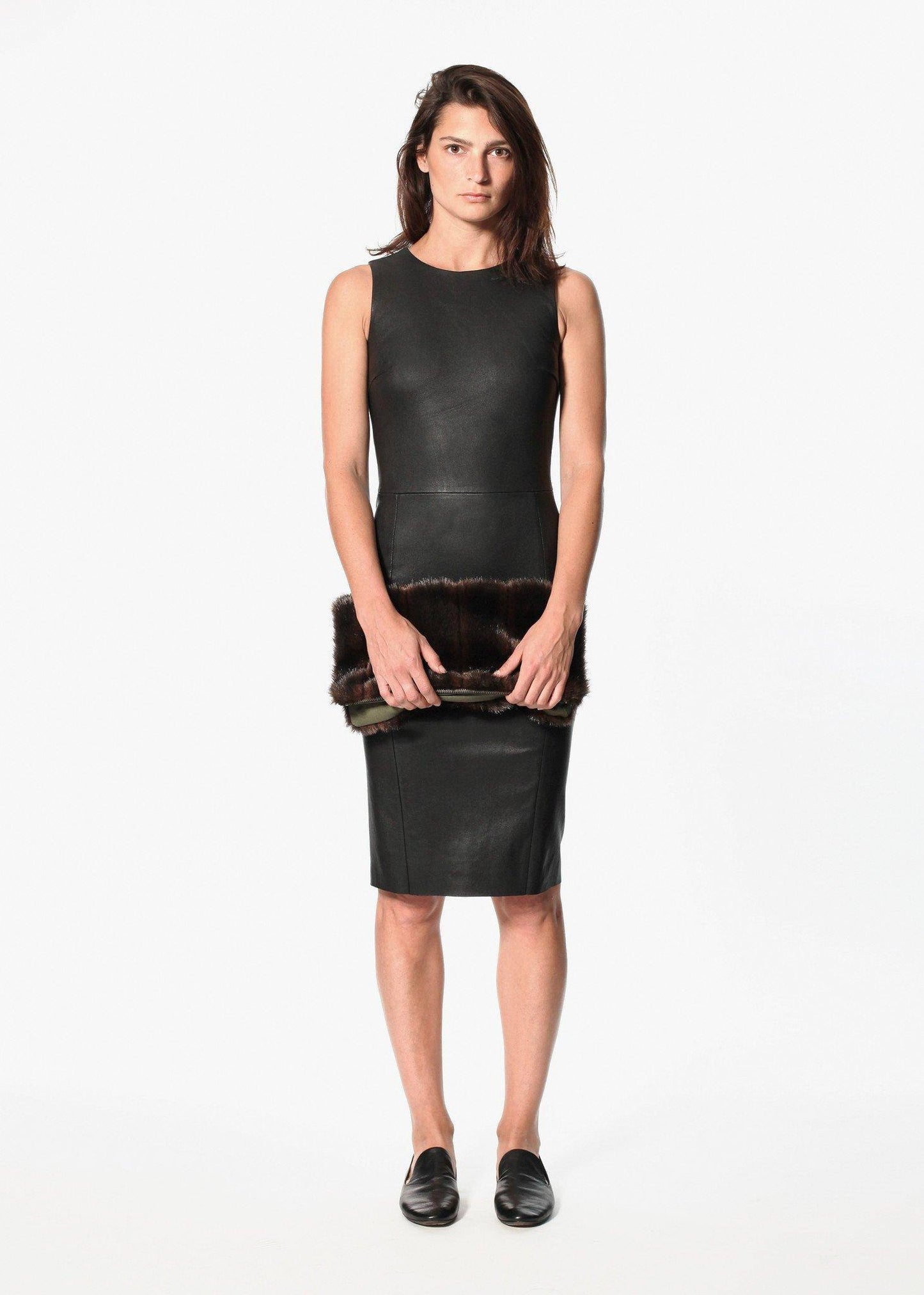 Iranta Leather Dress in Black - Thang5501
