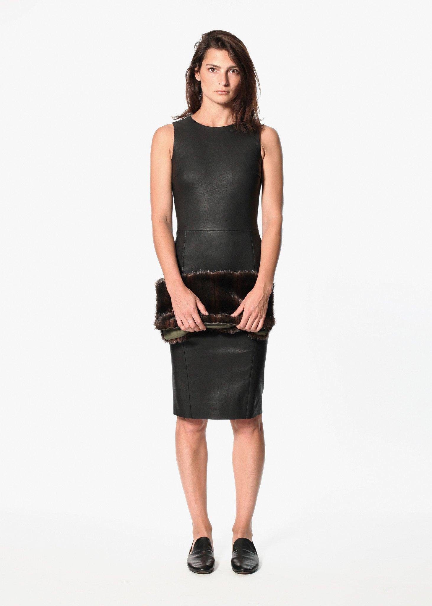 Iranta Leather Dress in Black - Thang5501