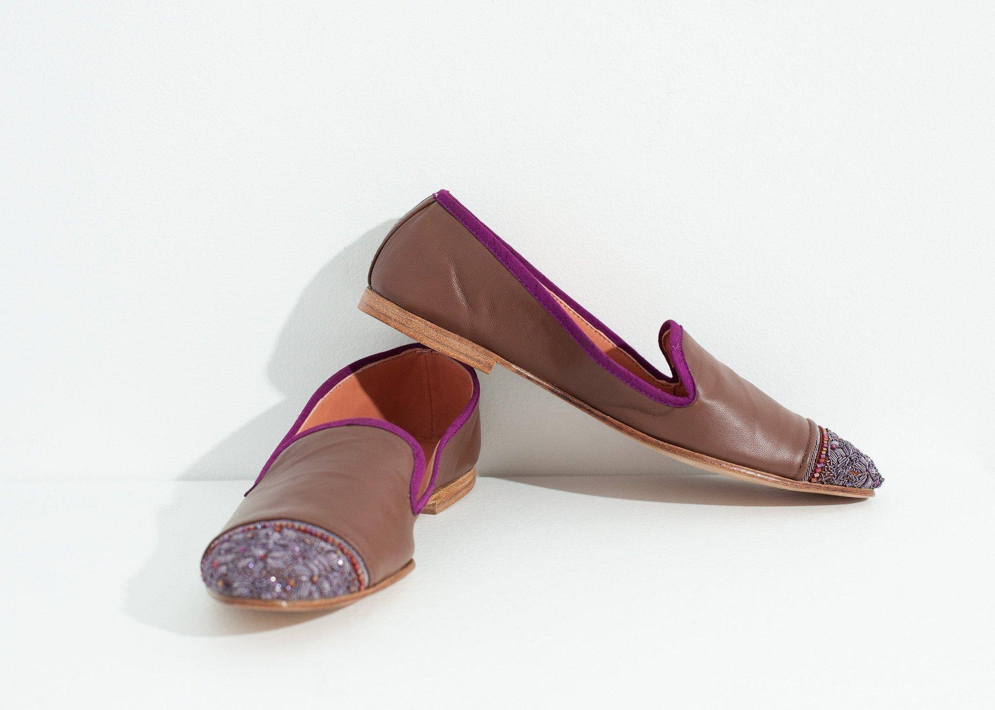 Bizi Cap Toe Loafer in Rose/Aubergine - Thang5501